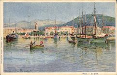 CPA Fantaisie Illustrateur Casimir Raymond Nice Le port Bateaux