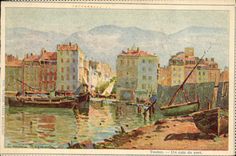 CPA Fantaisie Illustrateur Casimir Raymond Toulon Un coin du port 