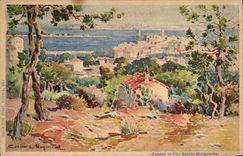 CPA Fantaisie Illustrateur Casimir Raymond Cannes et l'ile Marguerite 