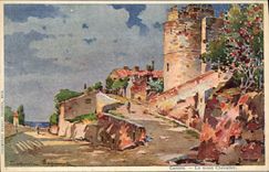 CPA Fantaisie Illustrateur Casimir Raymond Cannes Le Mont Chevalier 