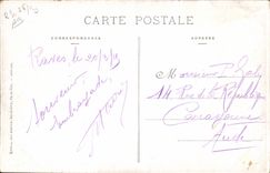 VINTAGE POSTCARD Militaria the war in the Vosges Die Saint before the German occupation Prisoners in front of the town hall