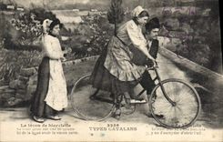 CPA Folklore Types catalans Velo Cycle 