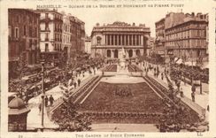 CPA Marseille Square De La Bourse Et Monument De Pierre Puget