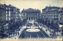 CPA Marseille Le Square De La Bourse et monument de Pierre Pugel