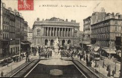 CPA Marseille Le Square De La Bourse Tramway