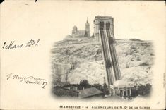 CPA Marseille Les Ascenseurs De Notre Dame De La Garde