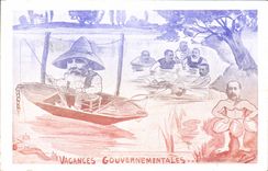 CPA Vacances gouvernemtales Peche Pecheur 