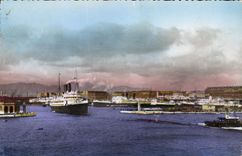 MODERN CARD Boat Steamer Marseilles Basin of Al Joliette Departure of a mail