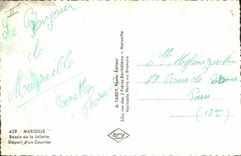 MODERN CARD Boat Steamer Marseilles Basin of Al Joliette Departure of a mail