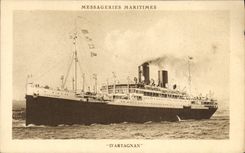 CPA Bateau Paquebot Messageries Maritimes D'Artagnan