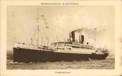 CPA Bateau Paquebot Messageries Maritimes D'Artagnan
