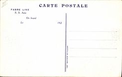 VINTAGE POSTCARD Boat Steamer Fabre Line S Asia