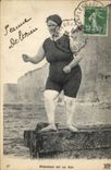VINTAGE POSTCARD Folklore Bathing suit Woman Bather on an ear