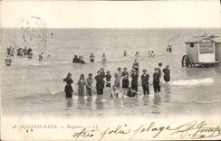 VINTAGE POSTCARD Folklore Bathing suit Malo Woman les Bains Bathers