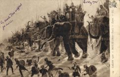 CPA Elephant Salon 1906 Motte Zama