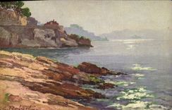 CPA Fantaisie Illustrateur Robert Paysage Marseille la Corniche 