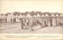 VINTAGE POSTCARD Militaria German Prisoners with the camp of Coetquidam Gathering for the general call