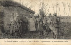 CPA Militaria En Haute Alsace L'interrogatoire d'un officier allemand espion