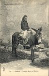 VINTAGE POSTCARD Folklore Cauterets laitiere going to the market Ass Pyrenees Mule