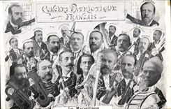 CPA Politique Satirique Concert patriotique Francais La Marseillaise Marcel Habert Deroulede Cuivres