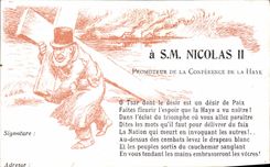 CPA Politique Satirique SM Nicolas II Promoteur de la Conference de la Haye 