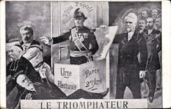 CPA Politique Satirique Le triomphateur Gombes Pelletan Brisson Rochefort 