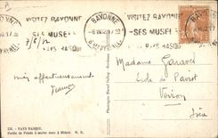 VINTAGE POSTCARD Pays Basque Started from ball has naked hands has Bidart