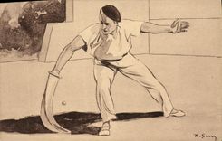 VINTAGE POSTCARD Ball Basque Player in Chistera