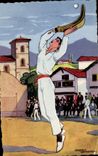 CPA Pelote Basque Au pays basque Chistera