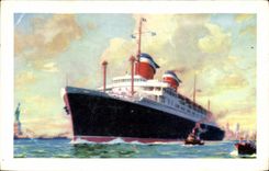 CPA Bateau Paquebot SS America 