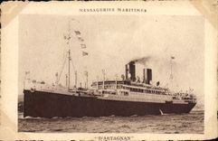 CPA Bateau Paquebot Messageries Maritimes D'Artagnan