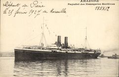 CPA Bateau Paquebot Amazone Paquebot des Messageries Maritimes