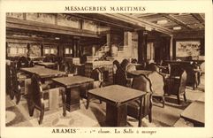 CPA Bateau Paquebot Messageries Maritimes Aramis La salle a manger