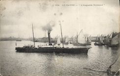 VINTAGE POSTCARD Boat Le Havre the Augustin Normand