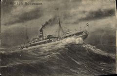 VINTAGE POSTCARD Boat Steamer Adolph Woermann