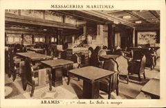 CPA Bateau Paquebot Messageries Maritimes Aramis La salle a manger
