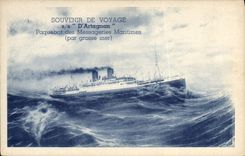 CPA Bateau Paquebot SS D'Artagnan Messageries Maritimes 