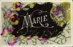 VINTAGE POSTCARD Fantasy First name Marie Child