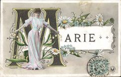 VINTAGE POSTCARD Fantasy First name Marie Woman