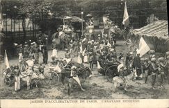 CPA Elephant Jardin d'acclimatation de Paris Caravane indienne Boeufs Ane 
