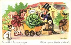 CPA Fantaisie Illustrateur Rob Vel Enfant Chien Coq