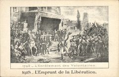 CPA Militaria 1792 1918 Enrolement des volontaires Emprunt de la Liberation