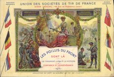 CPA Militaria Union des societes de Tir de France Les poilus au front 