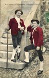 CPA Folklore Pyrenees Deux beaux types