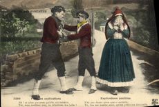 CPA Folklore Petites explications Pyrenees 