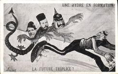 CPA Politique Satirique Une hydre en formation La future triplice 