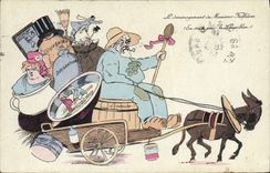 CPA Politique Satirique Fallieres Ane Mule Marianne