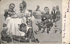 CPA Politique Satirique Spectacle du jour Loubet Nicolas II Russie Russia