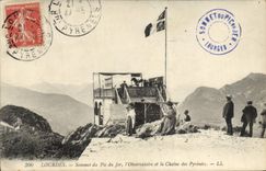 CPA Astronomie Lourdes Sommet du Pic de Jer L'Observatoire et la chaine des Pyrenees