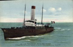 CPA Bateau Trouville L'Augustin Normand faisant le service entre Le Havre et Trouville
